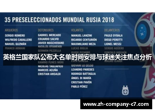 英格兰国家队公布大名单时间安排与球迷关注焦点分析